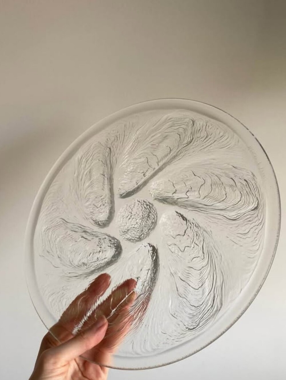 Set Of 4 Vintage French Oyster Plates